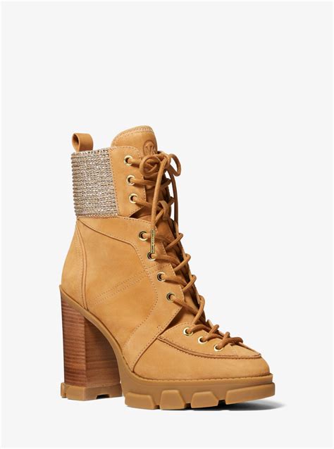 michael kors ridley lace up boot|Michael Kors ridley leather boots.